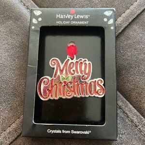 Merry Christmas Ornament with Crystals